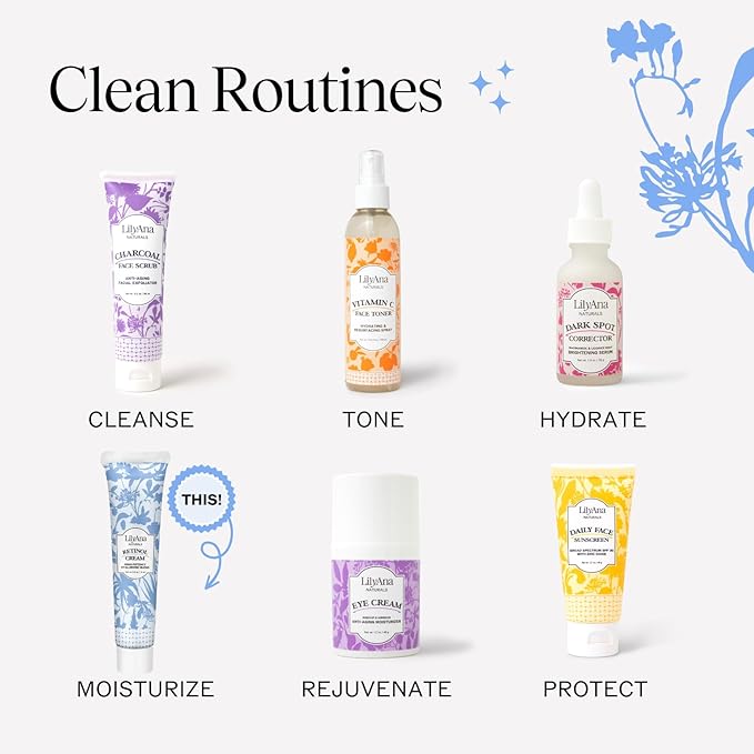 LilyAna Naturals Anti Aging Retinol Face Cream for Women – Wrinkle & Neck Cream for Firming, Retinol Moisturizer for Face with Hyaluronic Acid, Hydrating Night Cream for Fine Lines, Collagen Boost-Velvo Beauty