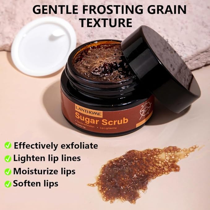 Sugar Lip Scrub - Gentle Lip Care Lip Exfoliator & Moisturizer - Exfoliating Lip Scrubber for Dry Lips-Velvo Beauty