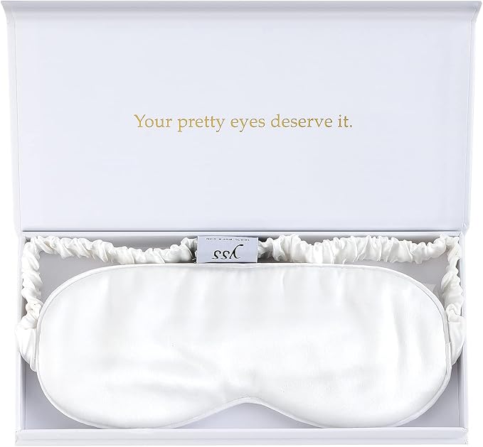 Silk Sleep Mask Light Blocking Luxury 100% Mulberry 19mm Silk Eye Mask Eye Cover Blindfold Ultra Soft Light & Comfy Anti Aging Skin Care with Travel Bag Gift Package-Velvo Beauty