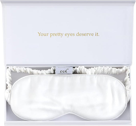 Silk Sleep Mask Light Blocking Luxury 100% Mulberry 19mm Silk Eye Mask Eye Cover Blindfold Ultra Soft Light & Comfy Anti Aging Skin Care with Travel Bag Gift Package-Velvo Beauty