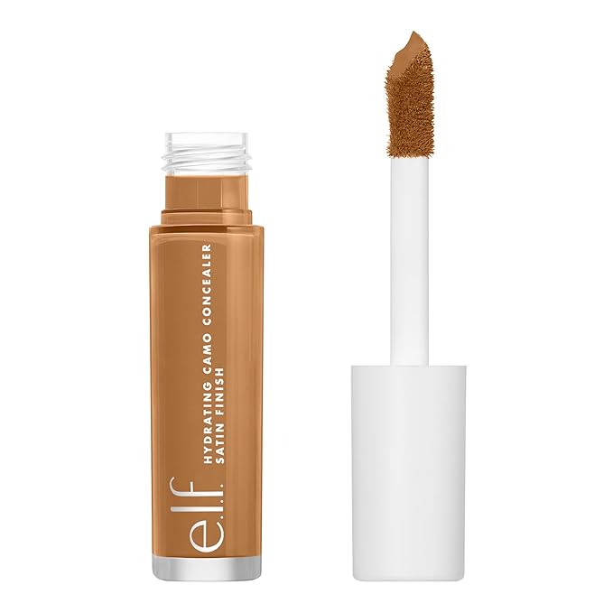 e.l.f. Hydrating Camo Concealer, Lightweight, Full Coverage, Long Lasting, Conceals, Corrects, Covers, Hydrates, Highlights, Deep Chestnut, Satin Finish, 25 Shades, All-Day Wear, 0.20 Fl Oz-Velvo Beauty