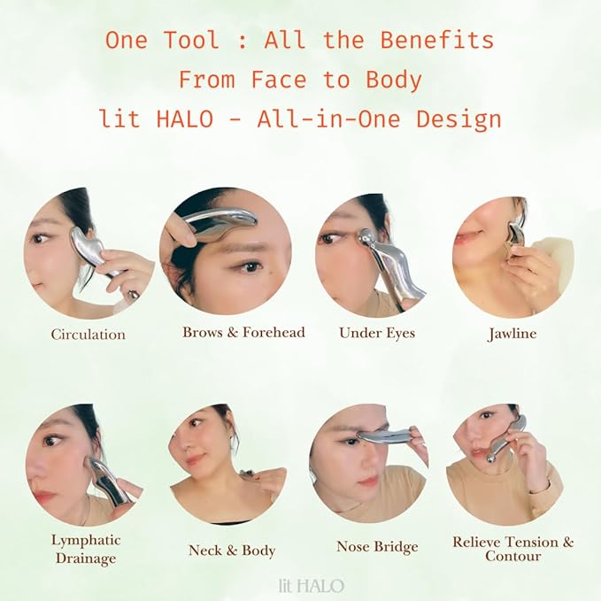 4-in-1 Gua Sha Massager: Stainless Steel Cryo Gua Sha Facial Tools for Face, Neck, Body – Lymphatic Drainage Massager, Facial Roller, Reduce Puffiness, Improve Circulation Beauty Tools-Velvo Beauty