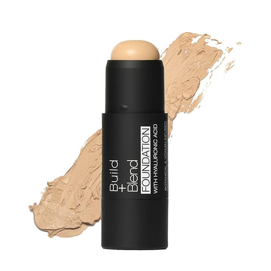 Palladio BUILD & BLEND Foundation Stick, Medium Coverage Buildable Contour Stick for Face, Ultra Blendable Creamy Formula for a Natural Shine Free Finish, Professional Makeup for Perfect Look, 0.25 Ounce (Natural Beige)-Velvo Beauty