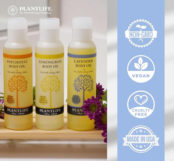 Plantlife Lavender Body Oil - Moisturizing Natural Body Oil for All Skin Types - Nourishing Dry Skin and Making It Feel Soft and Silky for Women & Men - Bath, Body & Massage Oil - 4oz-Velvo Beauty