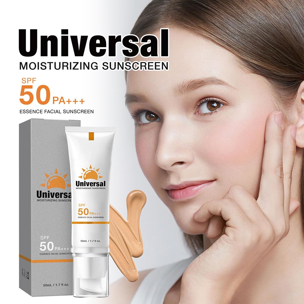 Tinted Sunscreen For Face SPF 50, Universal Protector Solar 50 Moisturizer, Hydrating Sun Essence Face Sunscreen, UV Defense, Travel Size, 1.7 Fl.OZ-Velvo Beauty