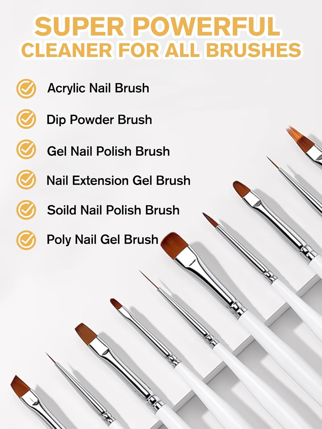 EBANKU 120ml Acrylic Nail Brush Cleaner, 3 in 1 Nail Art Brushes Conditioner Nail Brush Clean Solution Quickly Clean for Solid Gel Polish/Nail Extension Gel-Velvo Beauty