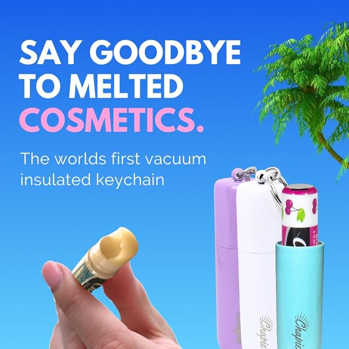 OG | Vacuum Insulated Lip Balm Keychain Holder, Prevents Melting & Messes | 3-Pack (Endless Summer)-Velvo Beauty