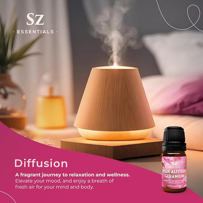 High Altitude Geranium Essential Oil – 100% Pure & Natural, Grown in The High-Altitude – Aromatherapy, Home Use – Therapeutic Grade & Vegan – 5 mL-Velvo Beauty