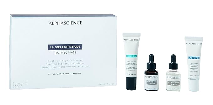 ALPHASCIENCE La Box Esthetique [Perfecting] Discovery Kit - PHYTIC [TC], REGEN [HX], HA BOOSTER, and EYE MATRIX - Helps Reduce Appearance of Blemishes & Scars - Moisturizing - Soothes Skin - 1 Kit-Velvo Beauty