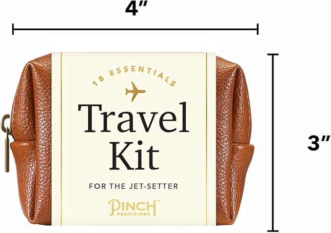 Pinch Provisions Travel Kit, includes 18 Must-Have Emergency Essential Items for Travelling, Ideal Road Trip or Airport Gift for Friends, Family & Peers, Portable Pouch-Velvo Beauty