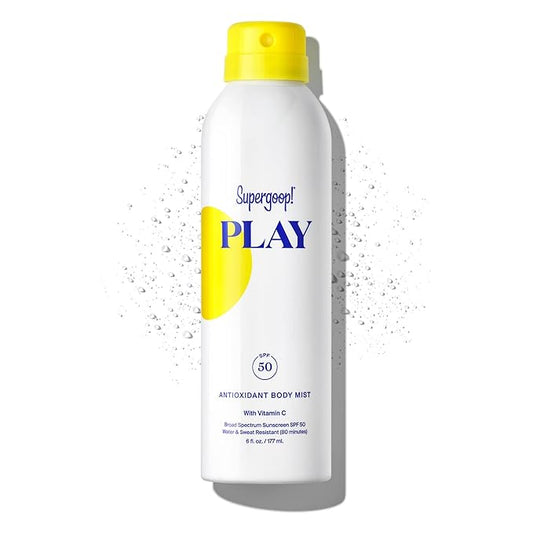 Supergoop! PLAY Antioxidant Body Mist w/Vitamin C - 6 fl oz - SPF 50 PA++++ Broad Spectrum Sunscreen - Body Spray - Great for Active Days-Velvo Beauty
