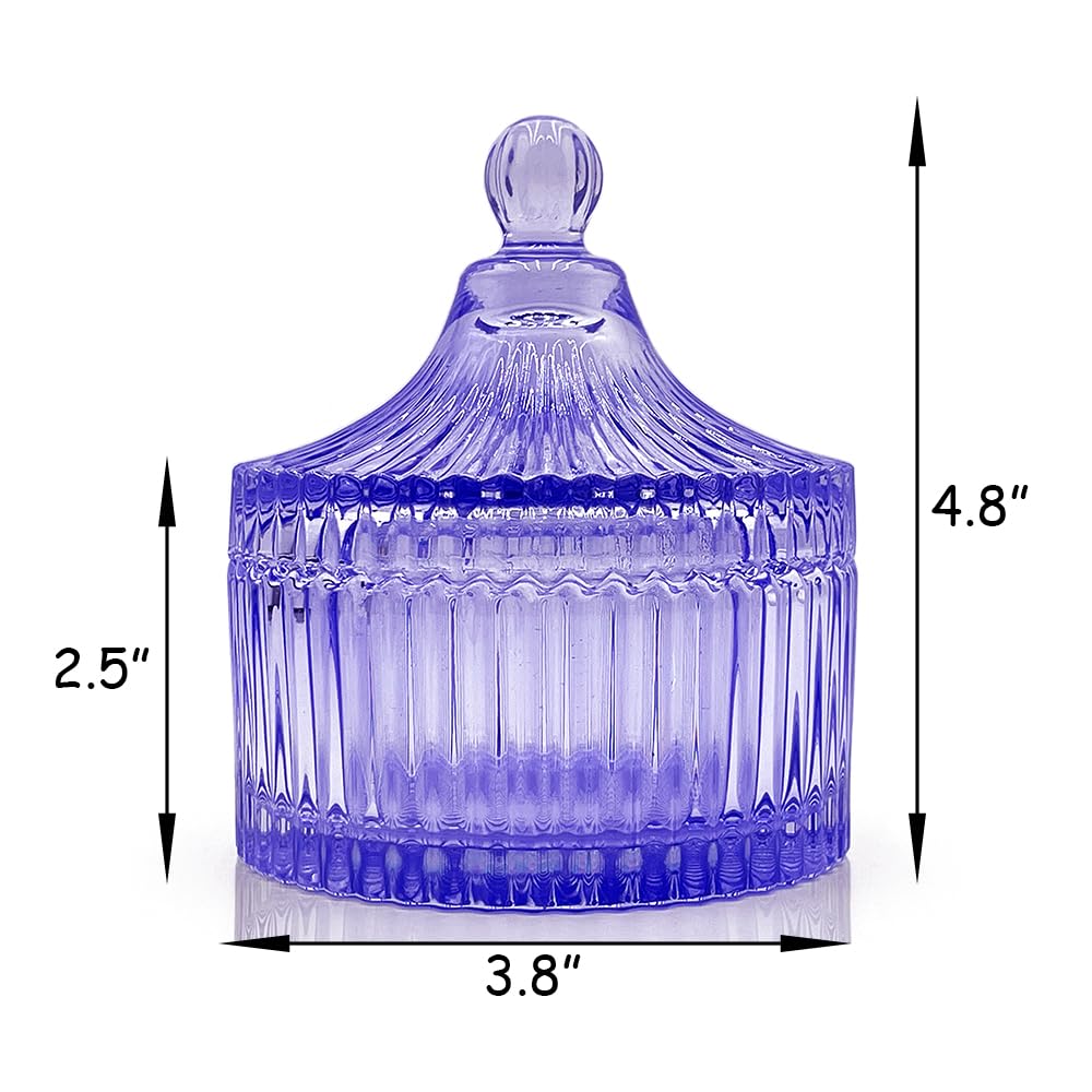 Ultra Soft Powder Puff and Container 3.3" High Density Velvet Dusting Washable Reusable Powder Puff,Body Powder Puff and Glass Jar Holder Loose Powder Box with Puff for Face Makeup(Purple)-Velvo Beauty