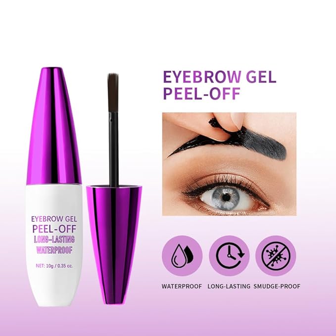 2Pcs Peel Off Eyebrow Tint Gel - Waterproof & Sweatproof All-Day Wear, Transfer-Resistant Tattoo Effect, All Skin Types + Mother’s Day Gift Set, 02#Brown-Velvo Beauty