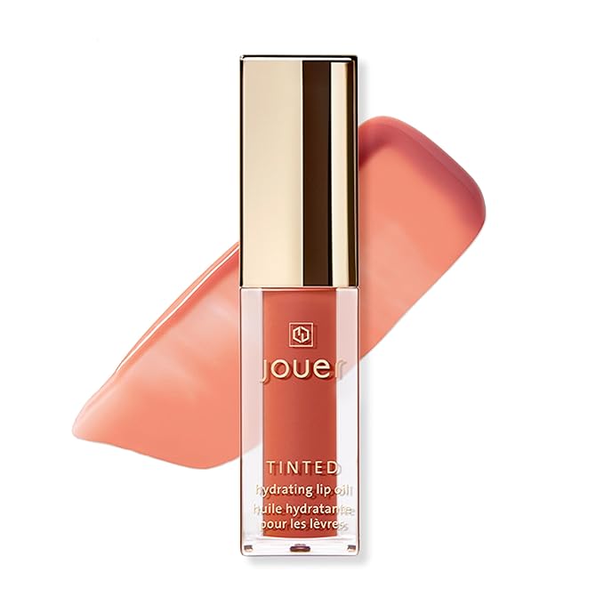 Jouer Essential Tinted Hydrating Lip Oil Gloss – Moisturizing Dry Lip Treatment Serum - Fragrance Free Tinted Lip Oil - Jojoba Seed Oil and Apricot Oil Formula-Velvo Beauty