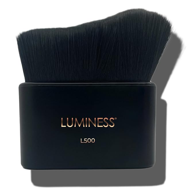LUMINESS Professional-Grade L500 Buffing Makeup Brush - Angled Make Up Air Brush for Airbrush Spray Foundation - Face Brush for Seamless Buffing & Blending Application, Natural-Looking Finish-Velvo Beauty