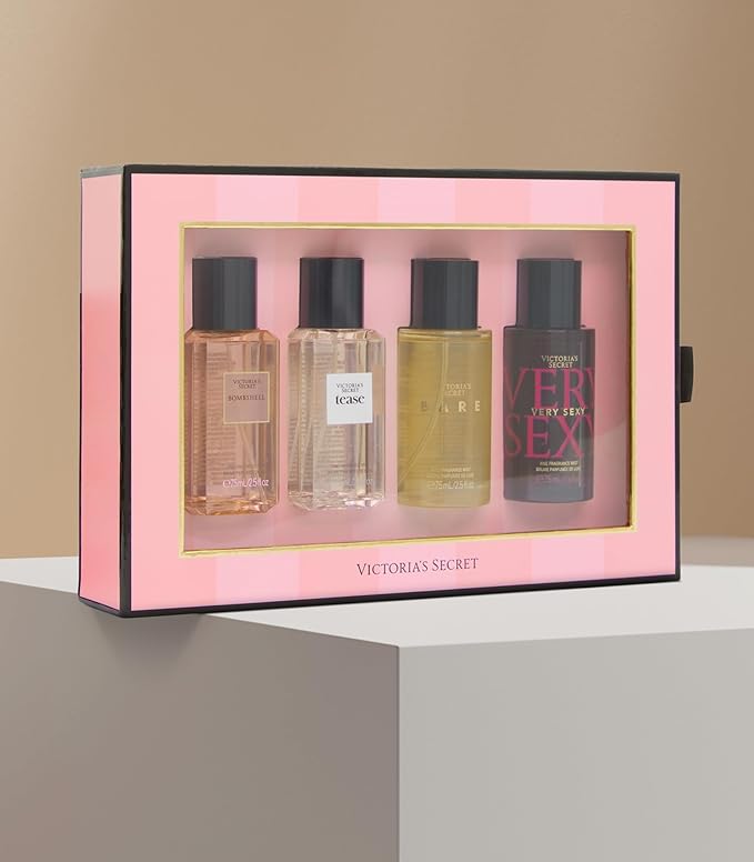 Victoria's Secret Fine Fragrance Mini Mist Gift Set, 4 Piece, Assorted Scents-Velvo Beauty