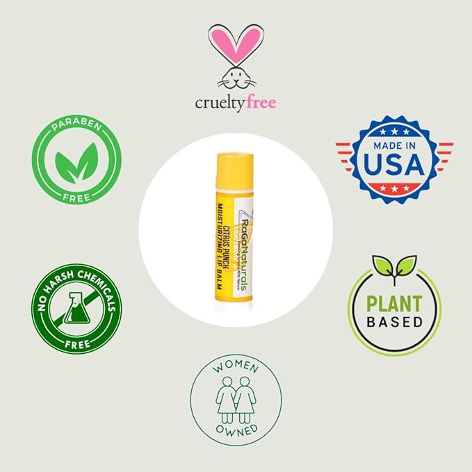 All Natural Lemon Moisturizing Lip Balm Gift Ornament for Holiday Stocking Stuffers, All Day Hydration, Original beeswax, Shea butter, Jojoba oil, Vitamin E and Love - Pack of 4 Tubes-Velvo Beauty