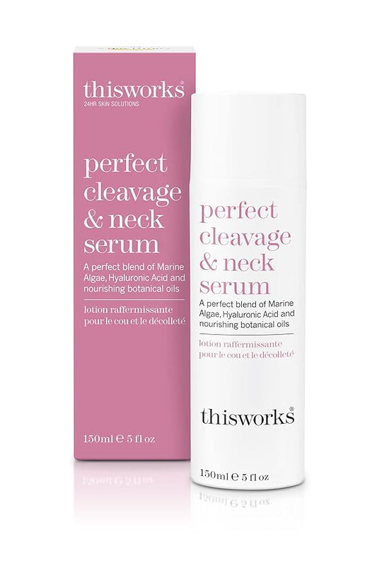 This Works Perfect Cleavage & Neck Serum with Marine Algae & Hyaluronic Acid – Neck Cream Firms & Hydrates – 5 fl oz-Velvo Beauty