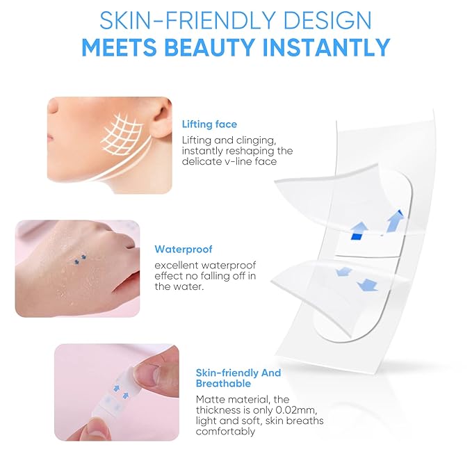 Senhorita Face Lift Tape, 120Pcs Instant Face Lift Tape Invisible, Face Tape Lifting Hide Double Chin and Wrinkles, Lifting Saggy Skin-Velvo Beauty