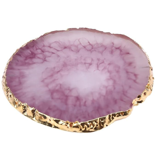 Nail Art Palette, Natural Resin Stone Nail Art Palette for Painting Placing Things Making Nail(Rose red)-Velvo Beauty