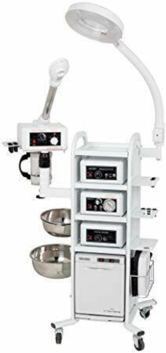 Prime 13 in 1 Facial Machine: High Frequency Aromatherapy Steamer, Galvanic, Brush Massager, Vacuum Extractor, Diffuser and Hot Towel Warmer-Velvo Beauty