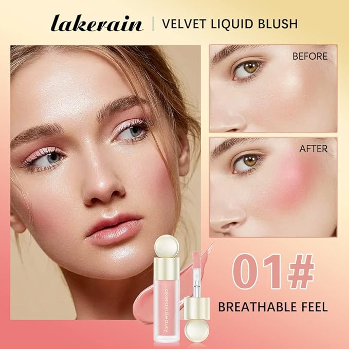 Liquid Blush, Cream Blush For Cheeks, Soft Pinch Liquid Blush, Skin Tint Blush Makeup, Easy To Blend And Color, Long-Lasting, Natural-Looking (01#+05#)-Velvo Beauty