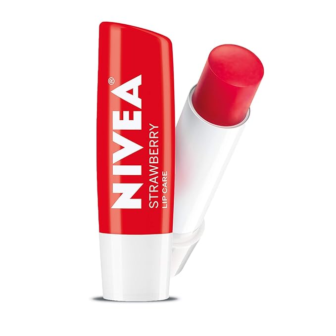 NIVEA Strawberry Lip Care - Tinted Lip Balm for Beautiful, Soft Lips - Pack of 4-Velvo Beauty