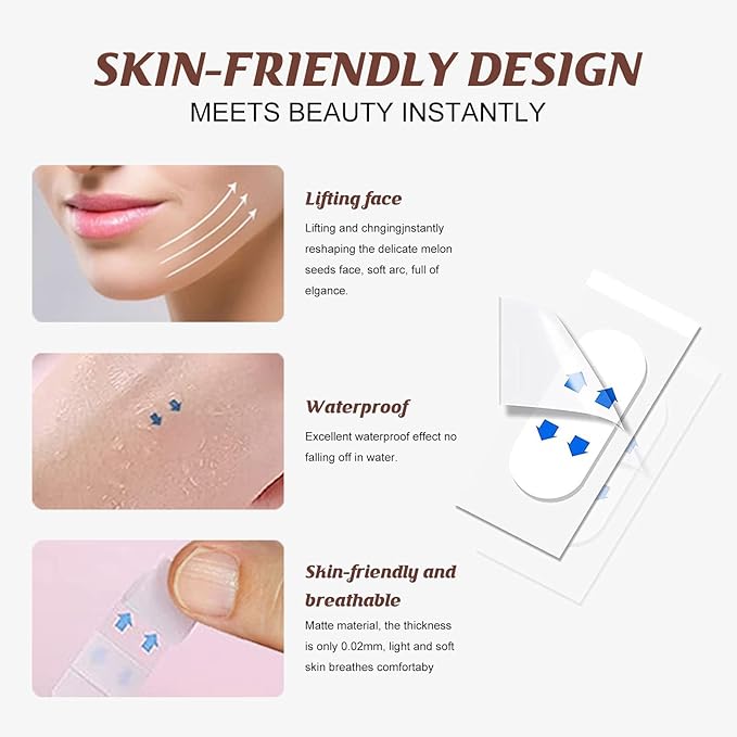 Face Lift Tape Invisible,Face Lifting Tape, Facelift tape, 120PCS, face tape for Double Chin, Saggy Skin,Wrinkles Lifting,live streaming,V-Shaped Face Lifter Patch Overnight-Velvo Beauty
