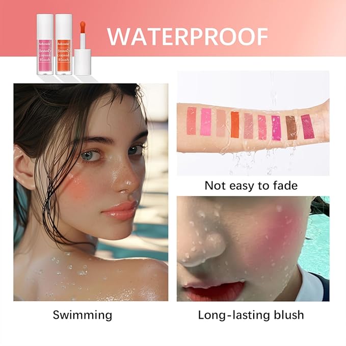Liquid Blush for Cheeks Makeup Face Blush, Weightless Cream Formula, Smudge Proof Long-Wearing Pigmented Blush, Natural Look Makeup Face Blushes, Shimmer Finish, Dainty - 02# Bronze blast-Velvo Beauty