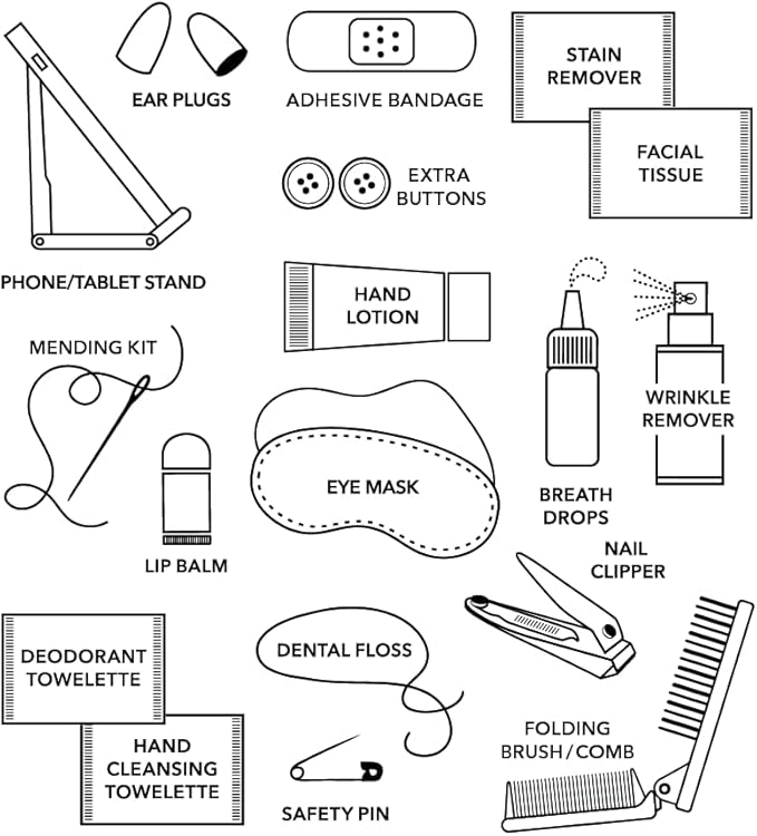 Pinch Provisions Travel Kit, includes 18 Must-Have Emergency Essential Items for Travelling, Ideal Road Trip or Airport Gift for Friends, Family & Peers, Portable Pouch-Velvo Beauty