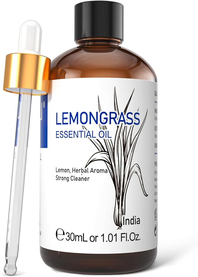 HIQILI 1 Fl Oz Lemongrass Essential Oil, 100% Pure Natural Undiluted for Diffuser, Hair - 30ml-Velvo Beauty