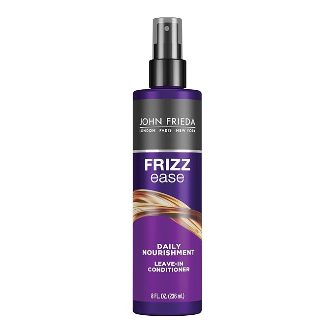 John Frieda Frizz Ease Daily Nourishment Leave-In Conditioner, Detangles Frizzy, Damaged Hair, Reduces Breakage, Protects Against Heat, with Vitamins A, C, E & Green Tea Extract, 8 Oz-Velvo Beauty