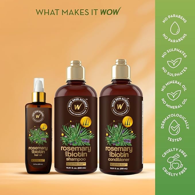 WOW Skin Science Rosemary with Biotin Hair Oil 6.8 oz-Velvo Beauty