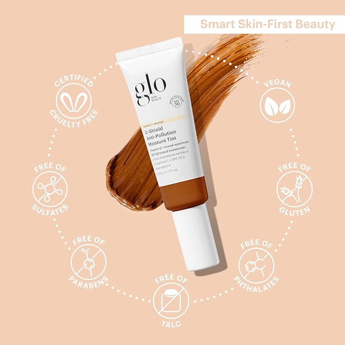 Glo Skin Beauty C-Shield Anti-Pollution Moisture Tint - Tinted Moisturizer With SPF 30 for Face, Broad Spectrum Protection & Vitamin C, 1.7 Oz (10W-Dark)-Velvo Beauty