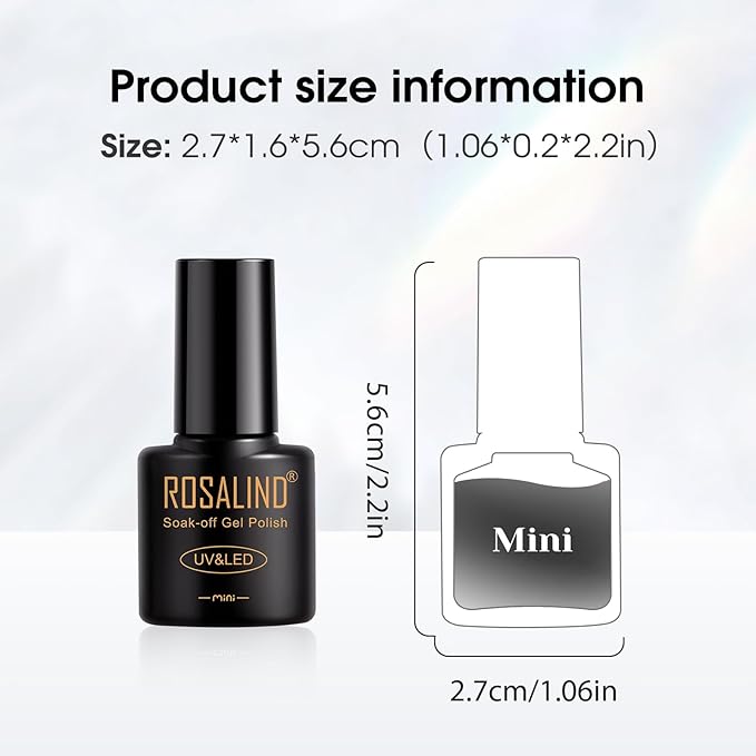 ROSALIND White Black Gel Nail Polish Set with Matte and Glitter Top Coat, 6 Colors Black Milky White Neutral Nude Grey Gel Nail Polish Soak Off Gel Nail art-Velvo Beauty