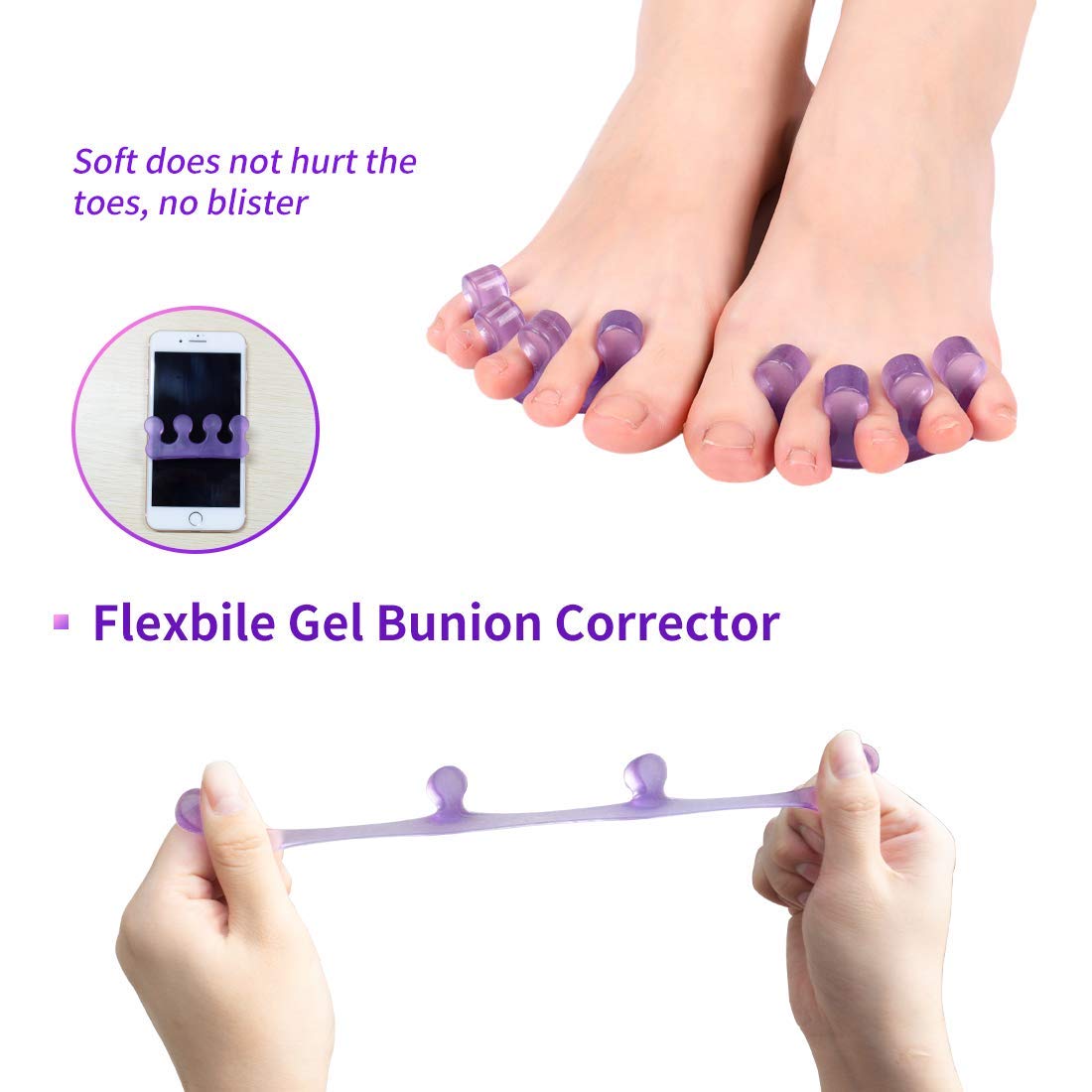SUNFATT Toe Separators for Pedicure,Toe Spacer,Toe Separators use for Separation of Toenails or Nails,Washable and Reusable Pedicure Supplies.-Velvo Beauty