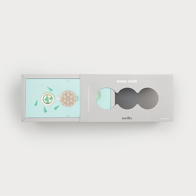 Mello Bath Accessories Deep Soak | Self Care Gifts for Women | Spa Gifts for Women & Relaxation Gifts for Women | Bath Accessories Includes Konjac Sponge, Incense Cones & Exfoliating Brush-Velvo Beauty