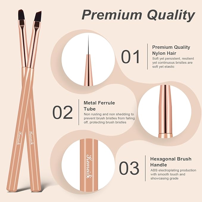 6Pcs Nail Art Brush Set - Nail Design Tool Including Nail Liner Brush, Ombre Brush, Nail Gel Polish Painting Brush Drawing Pen for Home Use and Professional Nail Salon-Velvo Beauty