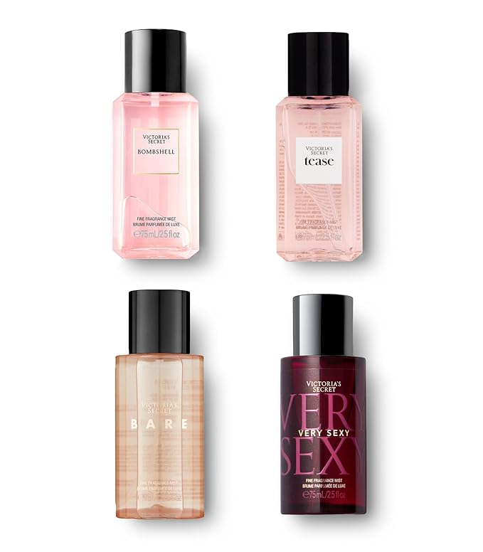 Victoria's Secret Fine Fragrance Mini Mist Gift Set, 4 Piece, Assorted Scents-Velvo Beauty