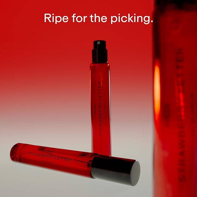 PHLUR Strawberry Letter Eau de Parfum - Travel Size Perfume Spray - Strawberry Gourmand Fine Fragrance (9.5mL)-Velvo Beauty