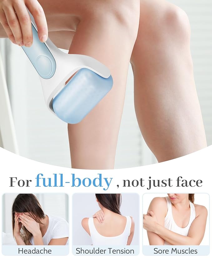 MORGLES Ice Roller for Face, Premium Facial Roller for Puffiness, Dark Circles and Lymphatic Drainage, Cold Face Roller for Women Self Care with Carry Case-Velvo Beauty