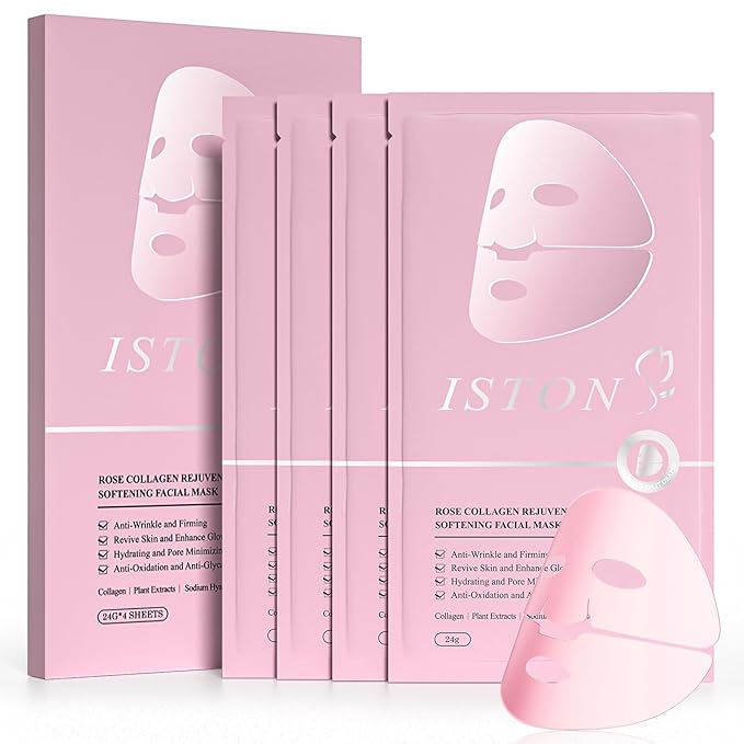 ISTON Bio-Collagen Face Mask,Overnight Revitalizing Hydrating Face Mask for Glowing Skin | Visible Firming, Deep Hydration & Refined Pores | Peptides, NMN & Hyaluronic Acid Masks For All Skin Type-Velvo Beauty