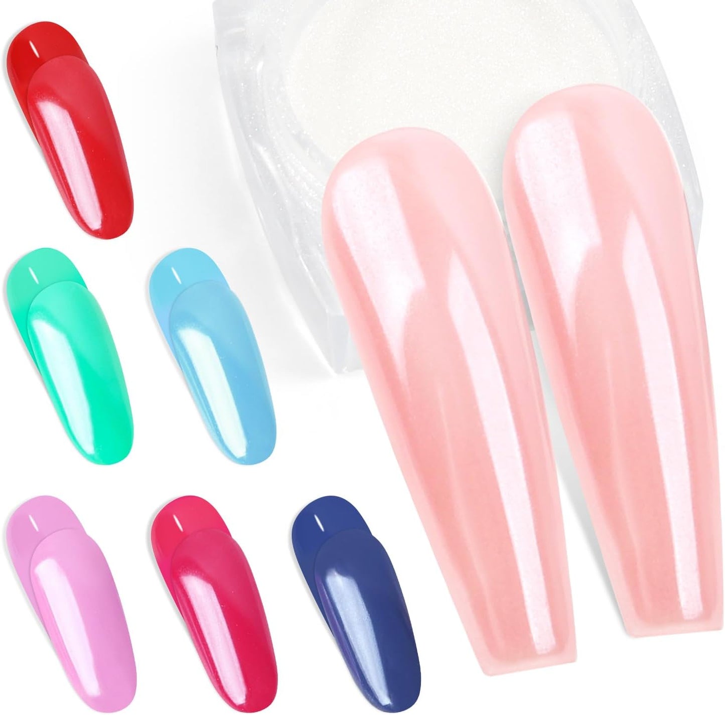 Artdone Clear Pearl Chrome Nail Powder,Iridescent Aurora Powder Metallic Mirror Effect Pigment Pearlescent Mermaid Pigment Pearl Glitter Dust Kit,Nail Art Decoration, Resin Craft-Velvo Beauty