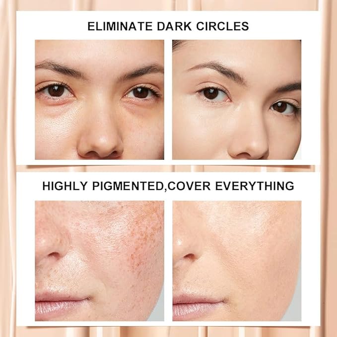 Kaely 2Pcs Hydrating Concealer Wand,Full Coverage Liquid under Eye Concealer,Long Lasting Waterproof Primer Makeup for Dark Circles and Puffiness Trouble Spots Redness,Eye Ring corrector de ojeras 04-Velvo Beauty