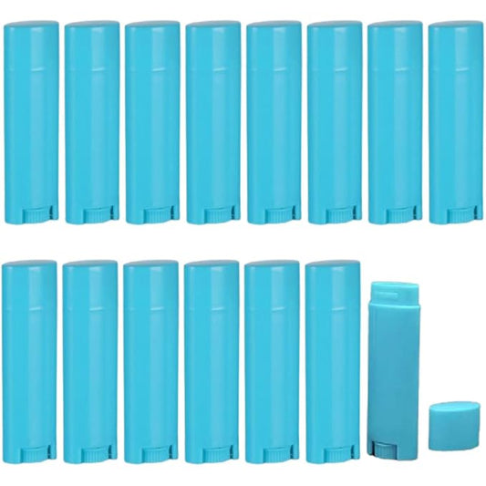 5ml 100Pcs Empty Oval Deodorant Lip balm Tubes Containers Twist-up Refillable Containers for Lipstick,Chapstick,Homemade Lip balm,DIY Deodorants(Sky Blue)-Velvo Beauty