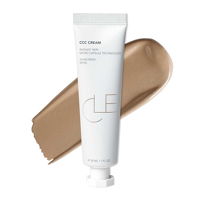 CLE Cosmetics CCC Cream (Warm Medium Light 203 / SPF 50) - Color Correcting CC Cream with Sunscreen - Lightweight, Hydrating, Light to Medium Coverage Foundation - BB & CC Hybrid - 1 fl oz-Velvo Beauty