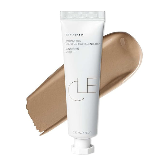 CLE Cosmetics CCC Cream (Warm Medium Light 203 / SPF 50) - Color Correcting CC Cream with Sunscreen - Lightweight, Hydrating, Light to Medium Coverage Foundation - BB & CC Hybrid - 1 fl oz-Velvo Beauty