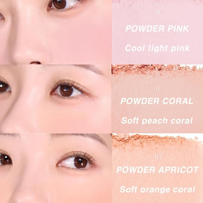 BBIA Ready To Wear Powder Cheek Blush 3 Color – Buildable & Blendable Soft Blush for Cheeks, Matte & Shimmery Finish, Lightweight, Long-Lasting, Vegan, Korea Face Makeup, 0.19oz (01 POWDER PINK)-Velvo Beauty