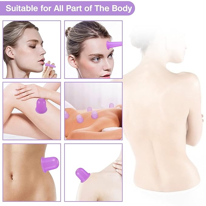 Facial and Body Cupping Set - Face Cupping Set, Improve Face, Eyes and Neck Skin Wrinkles, Therapy Suction Cup for Cellulite Effectively Improve Body Skin Tightness, Anti-Cellulite Cupping Therapy Set-Velvo Beauty