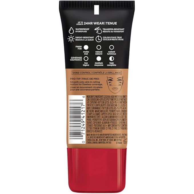 L'Oreal Paris Cosmetics Makeup Infallible Pro-Matte Liquid Longwear Foundation, Hazelnut Beige, 1 fl oz-Velvo Beauty